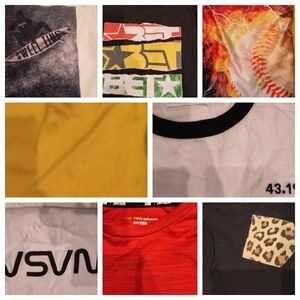 Boys Size Small Tshirts Lot Of 8 Mixed Brands & Colors Short Sleeve Tops